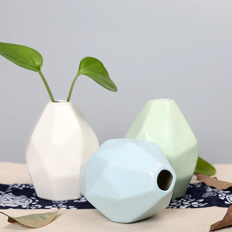 Керамическая ваза для рукоделия многогранный Цветок Простой офисный Домашний