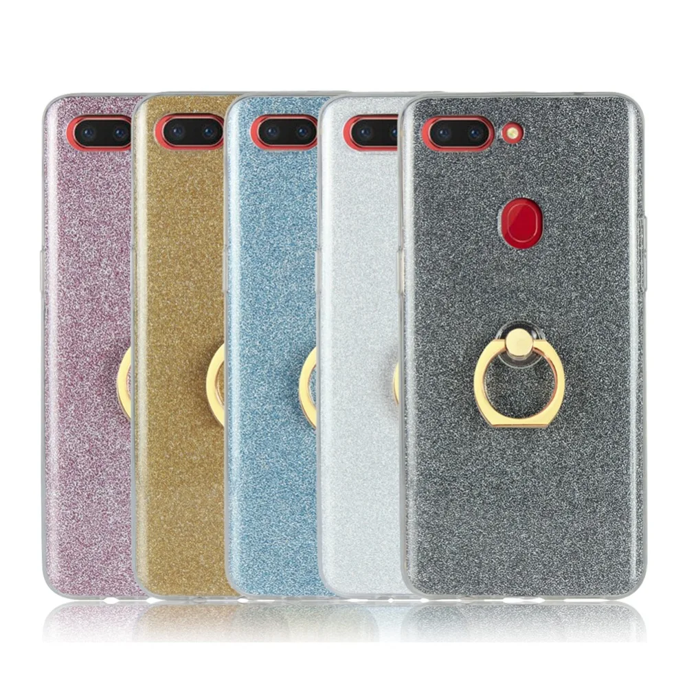 Чехол для OPPO R15/R15 Pro/R15 Dream мягкий TPU с кольцом пальца подставкой блестящий чехол