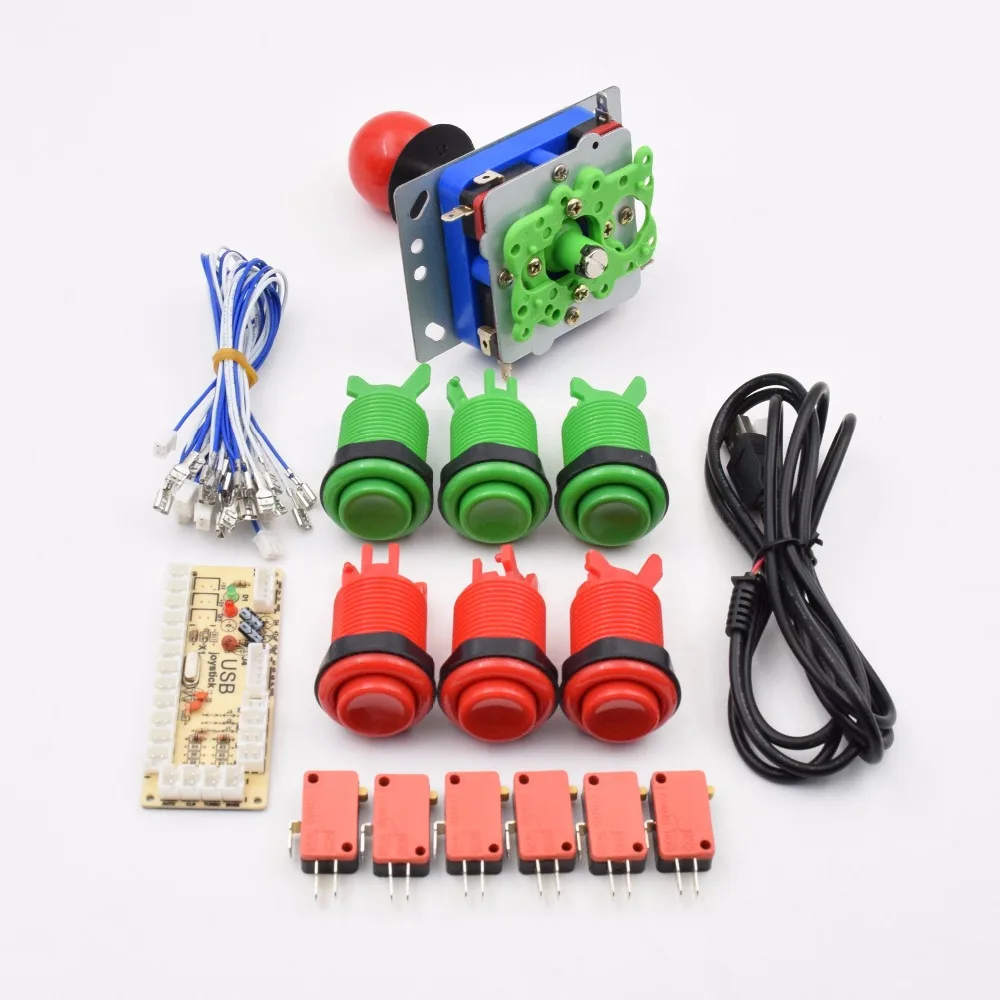 Аркадный джойстик DIY Kit Zero Delay Game USB энкодер PC компьютерная игра + 6 аркадных кнопок