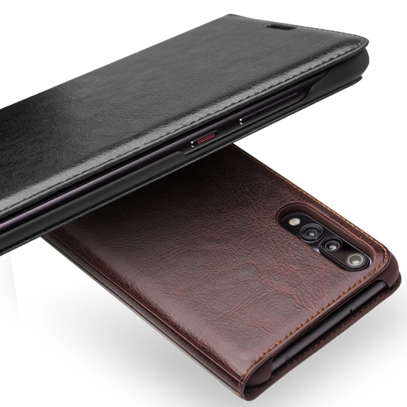 Luxury Flip Genuine Leather Phone Cover for Huawei P20 Pro Fashion Business Wallet Card Slot Shell Case | Мобильные телефоны и