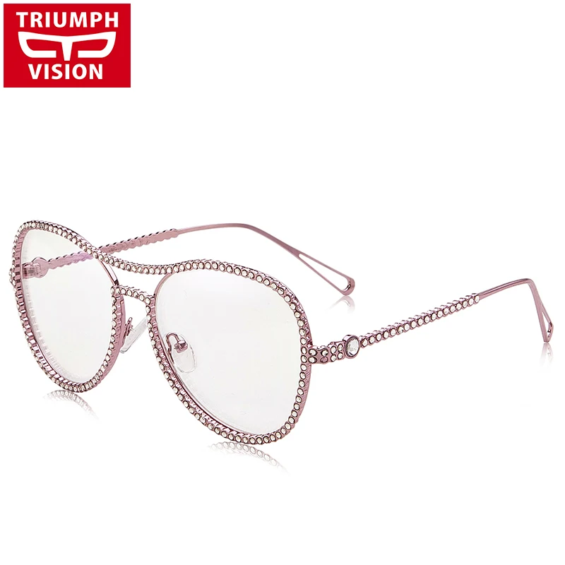Женские розовые очки TRIUMPH VISION стильные без степени пилота Роскошные Имитационные