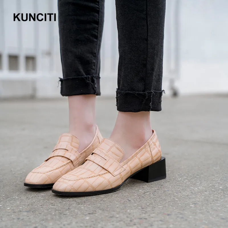 KUNCITI/; Туфли-лодочки; женская обувь; женские офисные туфли из тисненой кожи; Туфли Mary Jane с квадратным носком; официальная обувь в европейском стиле; Lotita; G941