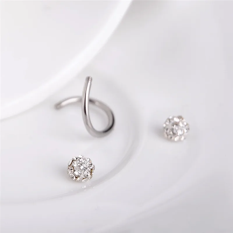 Серьги гвоздики из хирургической стали серебристого цвета|earrings body jewelry|body jewelrynose
