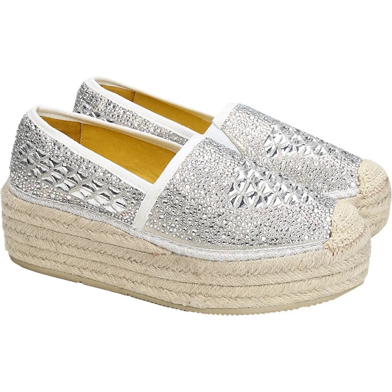 Новые сандалии на веревочной подошве платформе chaussures femmes de Роскошные брендовые
