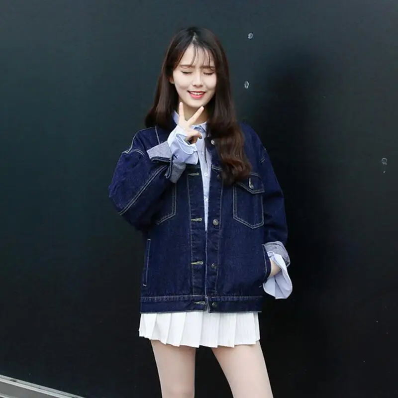 Де Голубь 2016 модели делятся короткий джинсовый жакет большой ярдов женский дикий