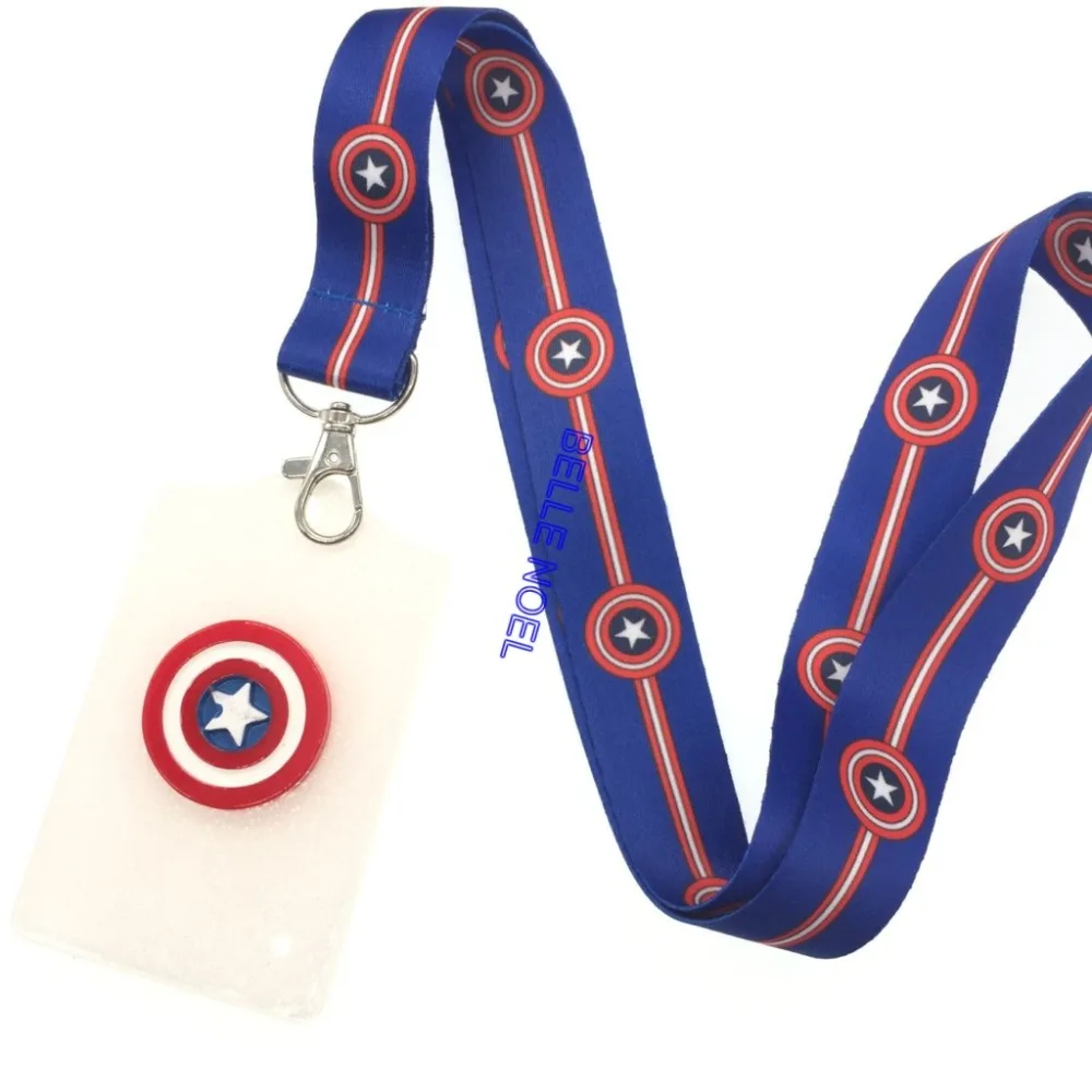 1Pcs cartoon Captain America ubway bus Cute Lanyard ID Badge Holder Key Neck Strap kids gifts | Украшения и аксессуары