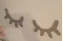 2 шт./компл. скандинавский деревянный ресницы мультфильм 3D стены Стикеры "сделай сам" для детей Спальня реквизит дом Гостиная подвесное украшение MI 008 - Цвет: Серый