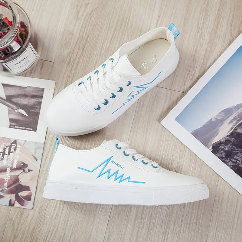 

2018 New Women Causal Shoes Ladies Small White Shoes Girls Flats Shoes Joker Street Shoes Student Board Shoes Lace Up Shoe Woman