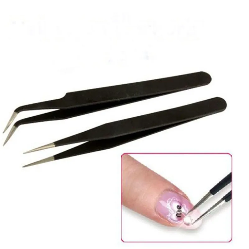 Набор из 2 шт. акриловые гелевые Стразы для ногтевого дизайна щипчики с блестками