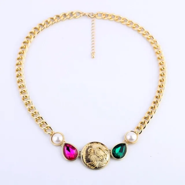 2014 New Unique Design Women Colorful Rhinestone Gold Chain Chunky Choker Bib Statement Necklaces N1507 | Украшения и аксессуары