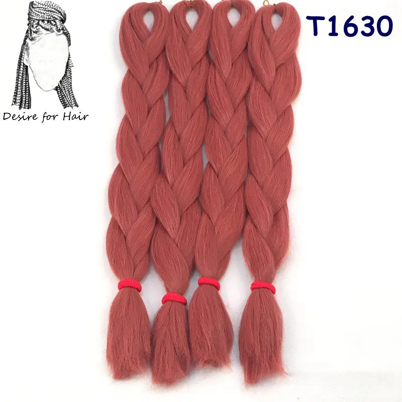 Desire for hair, 5 пачек, 24 дюйма, 80 г, 90 цветов, Жаростойкие синтетические огромные косички для наращивания волос, для небольших закрученных косичек - Цвет: T1B/4/27