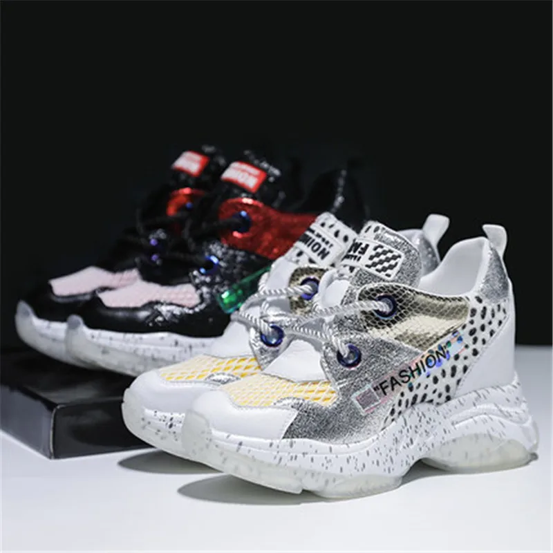 Женские замшевые кроссовки на платформе 6 см Повседневная дышащая обувь шнуровке