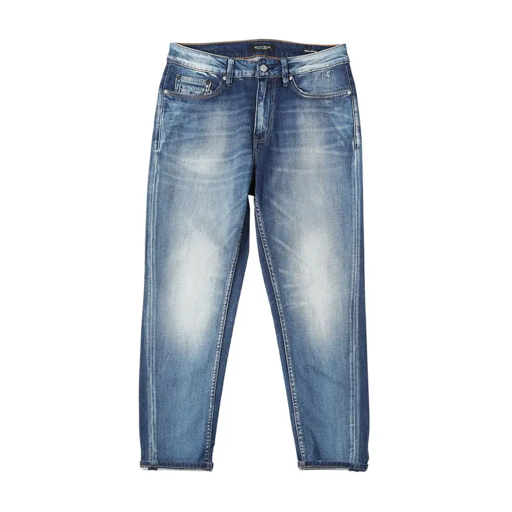 Мужские облегающие брюки из денима SIMWOOD джинсы длиной до щиколотки 2019 уличные