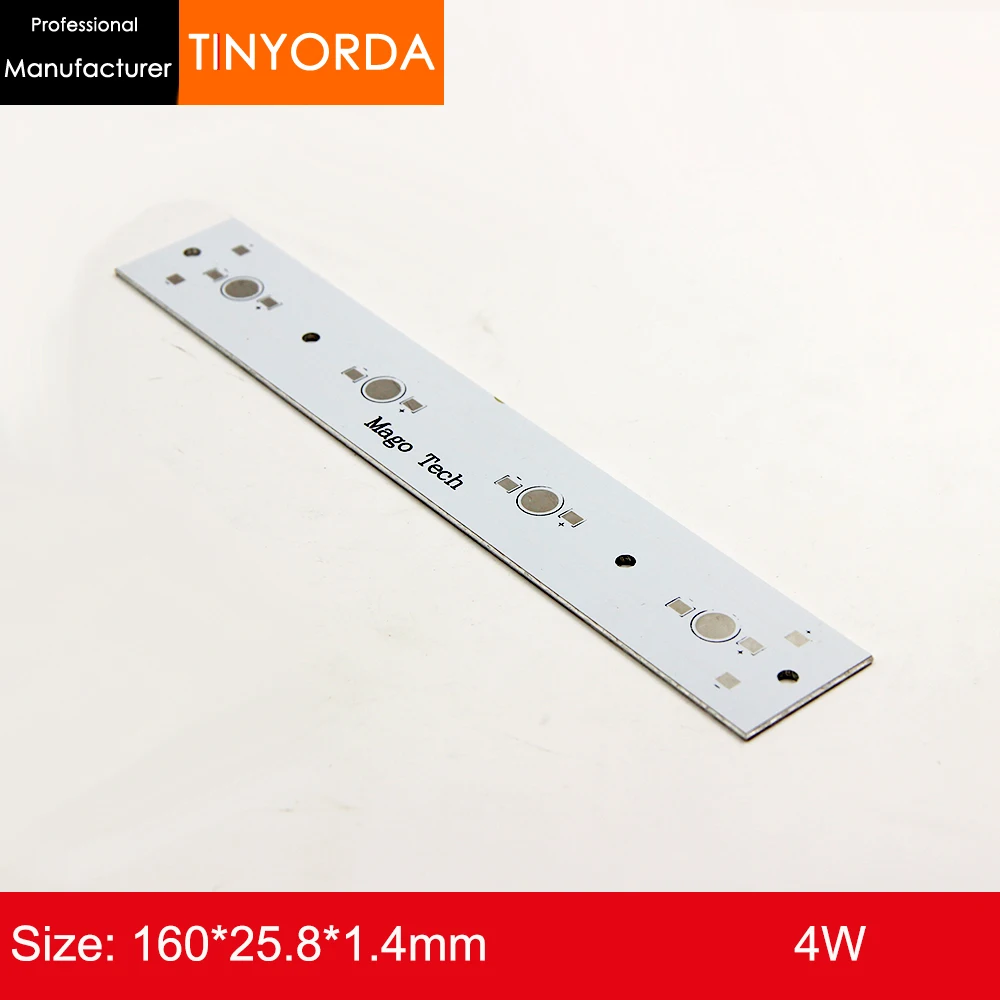 50 шт./лот длинная алюминиевая печатная плата DIY 4 Вт 4*1 2 3 серия