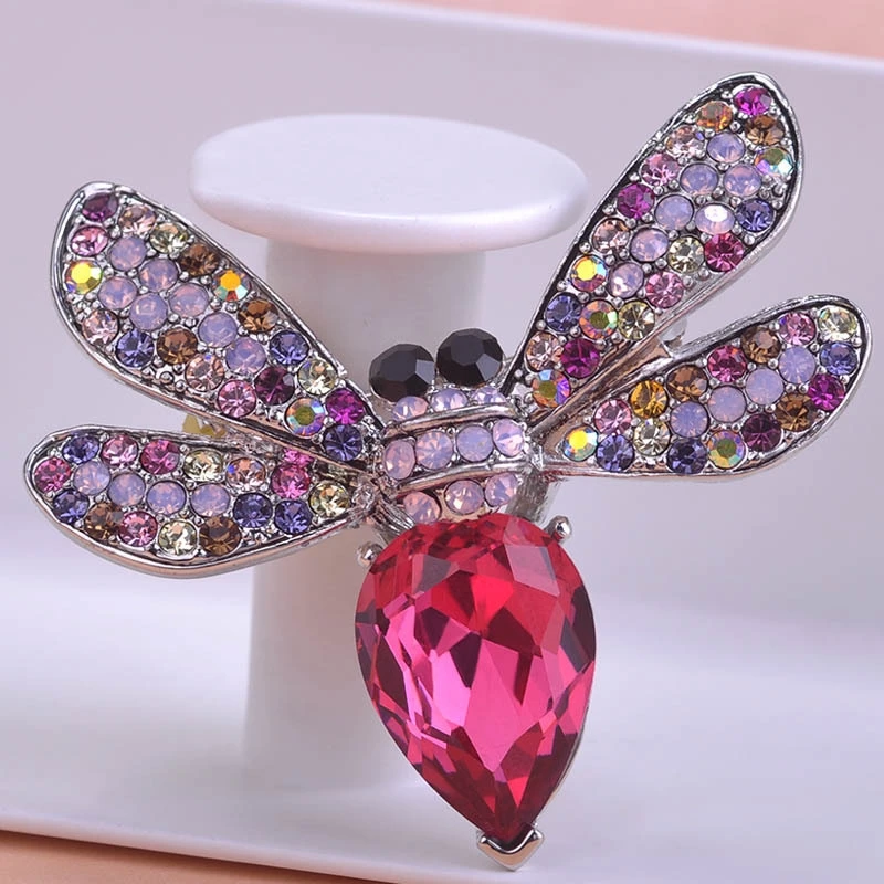 Винтажная бижутерия броши насекомыми большие стразы Cprsage Хрустальный букет