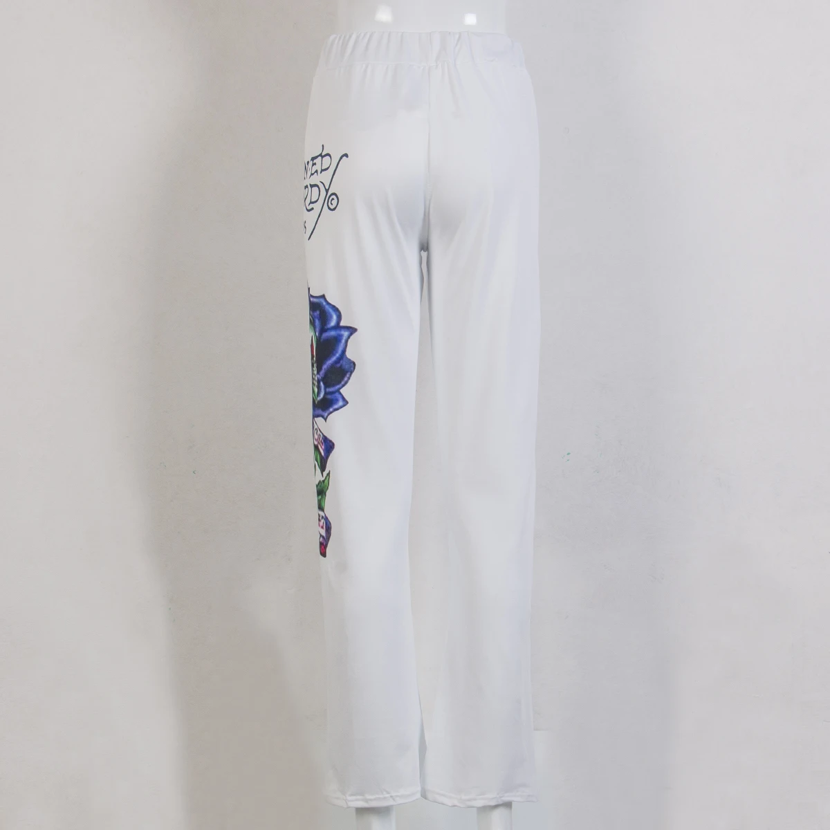 Fashion Women Casual Baggy Skull Rose Printed Pants Slim Hippie Wide Leg Boho Trousers | Женская одежда