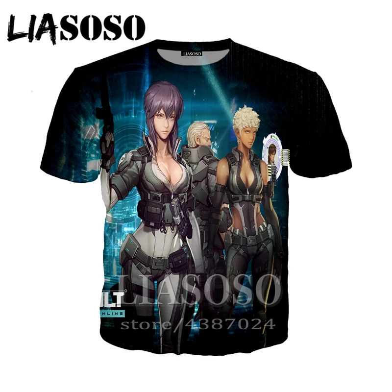 LIASOSO/Новейшая одежда с 3D принтом Призрак в скорлупе мужская и женская футболка