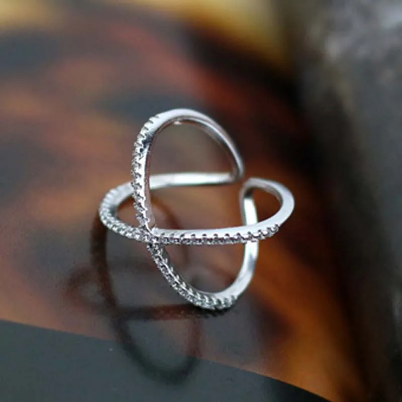 60% Серебряные кольца для Для женщин ювелирные украшения крест кубический циркон