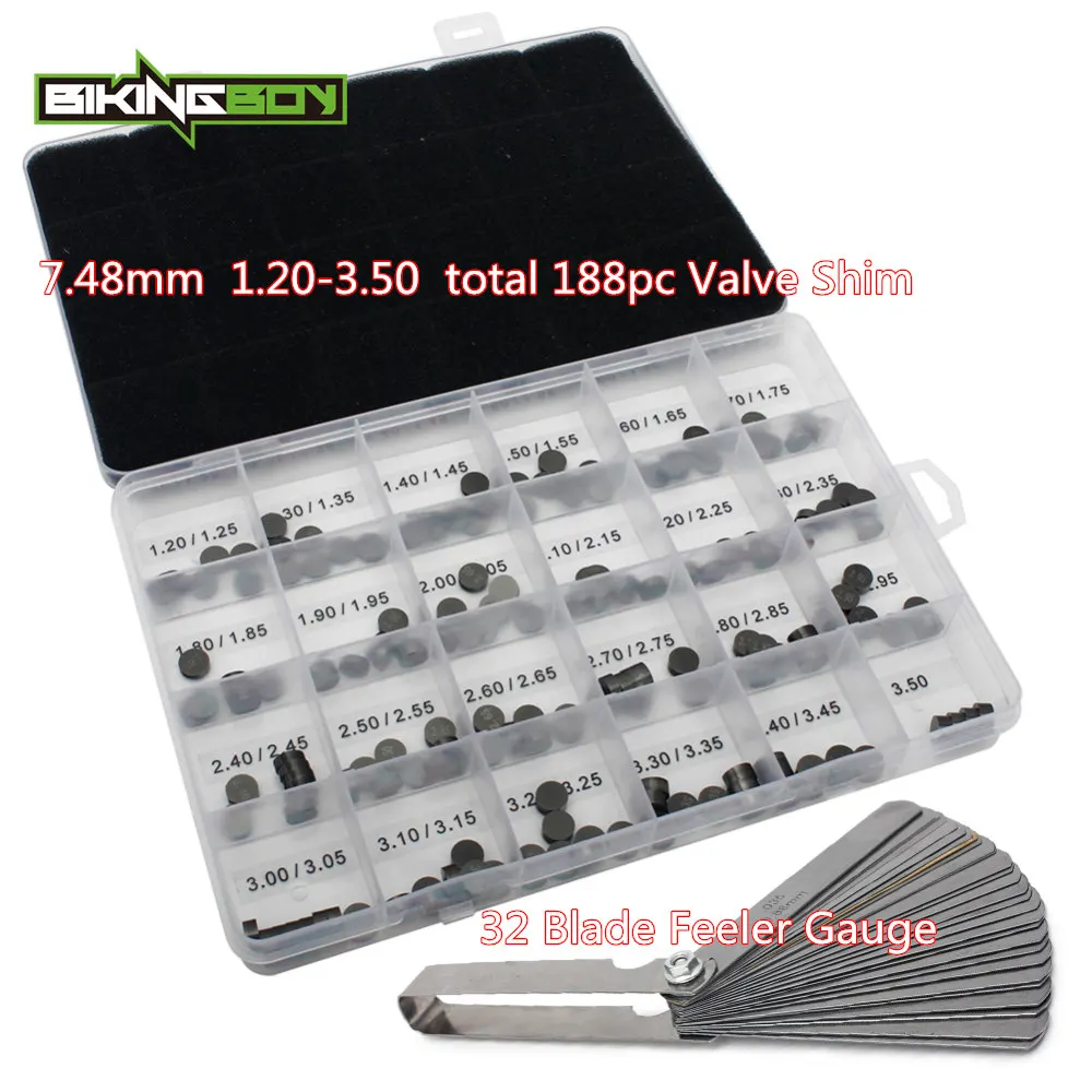 BIKINGBOY For Suzuki RMZ 250 2004-2018 17 16 15 14 7.48mm Valve Shim 1.20-3.50 47pc 94pc 141pc 188pc 235pc 32 Blade Feeler Gauge |