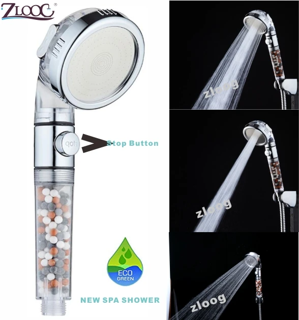 M shower head Zloog ванная комната 3 Функции Регулируемая душевая головка высокого давления экономии воды анион каменный фильтр спа душевая головка s - Цвет: M shower head