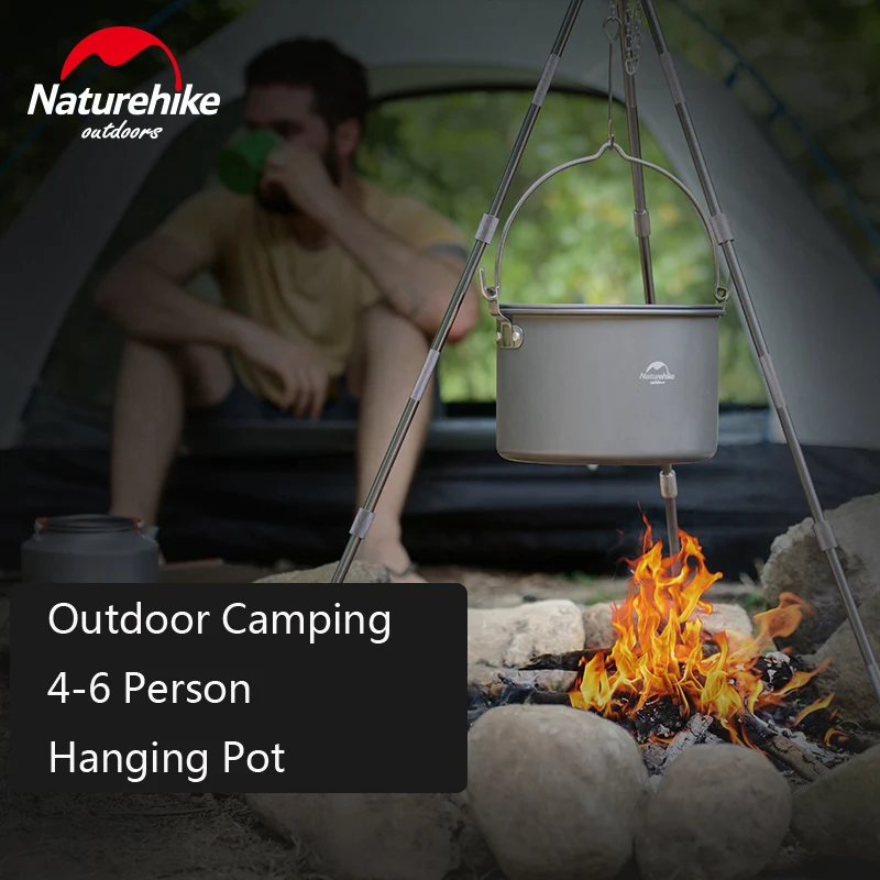 Naturehike Открытый Кемпинг большой 4L горшок Один Кемпинг подвесные горшки Пикник Плита Alumium кастрюля для 4-6 человек