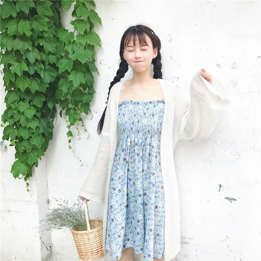 Женская одежда летние новые милые Платья с цветочным принтом без бретелек