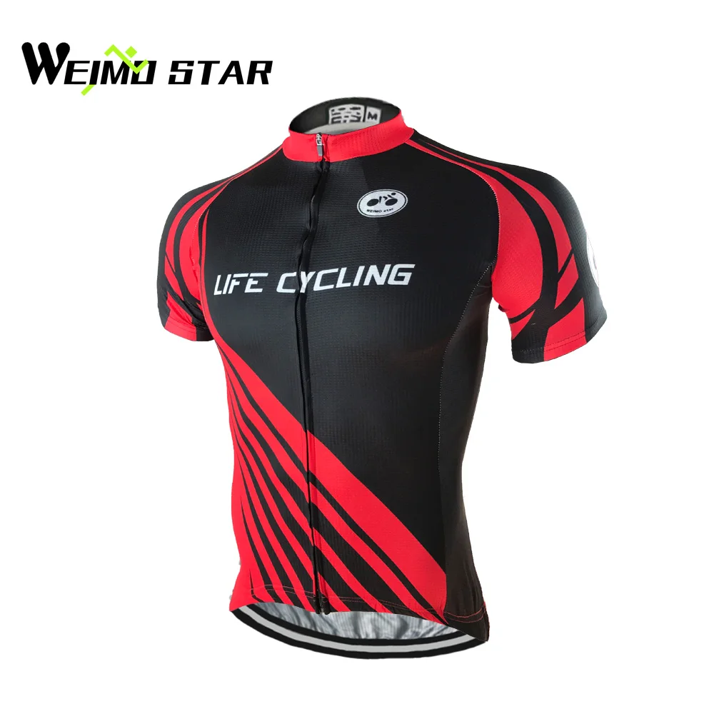 

Men Cycling Jersey Top Breathable Cycling Clothing Bike Jersey Black RedS-4XL