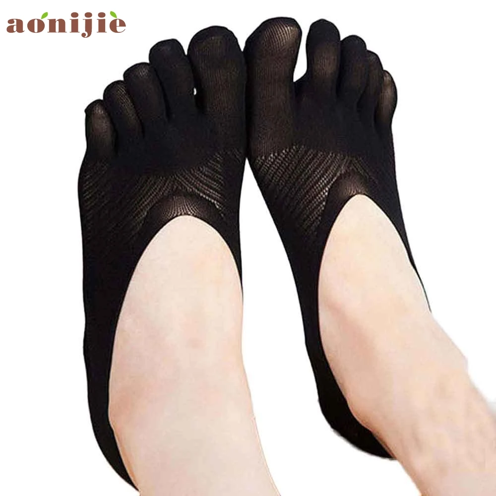 New Women Low Socks Invisible Cotton Boat Slippers girl five fingers socks Yoga Sport Massage grip female Toe Sock Jan20YP |