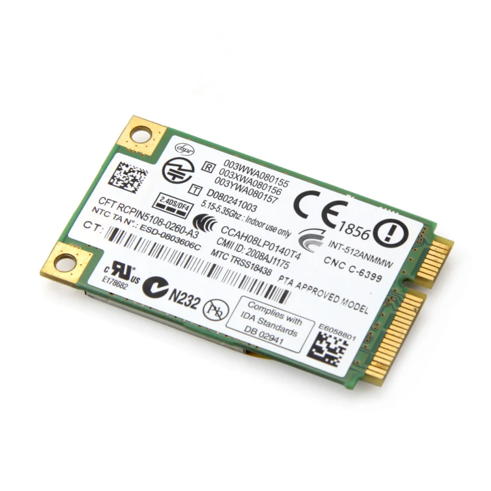 Двухдиапазонный ноутбук Wlan для Intel 512AN_MMW WiFi Link 5100 300 Мбит/с 802.11a/g/n беспроводной WiFi Mini PCI-E карта 2,4 ГГц 5 ГГц