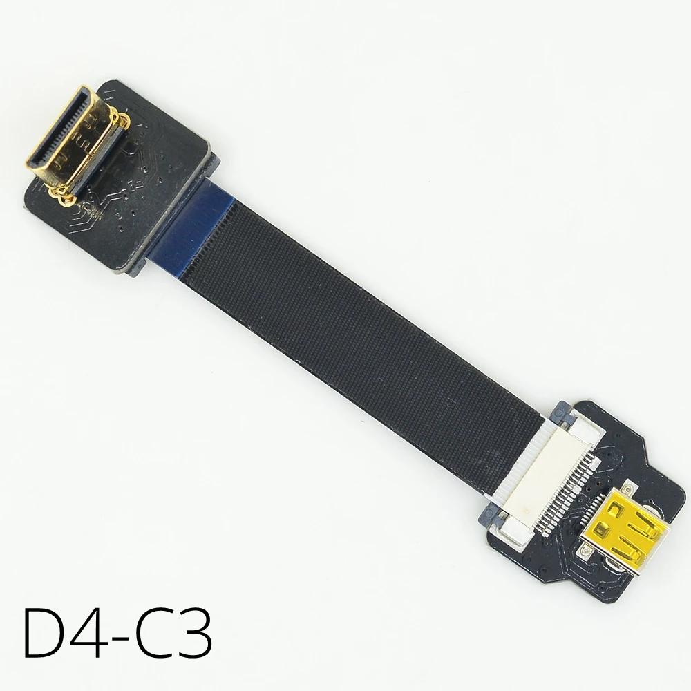 Mini-HDMI Micro-HDMI FPV Cable Elbow Mini Male to Micro HDMI Female C D Type Ribbo Flexible Flat FPC Extension Cables D4-C | Компьютеры и