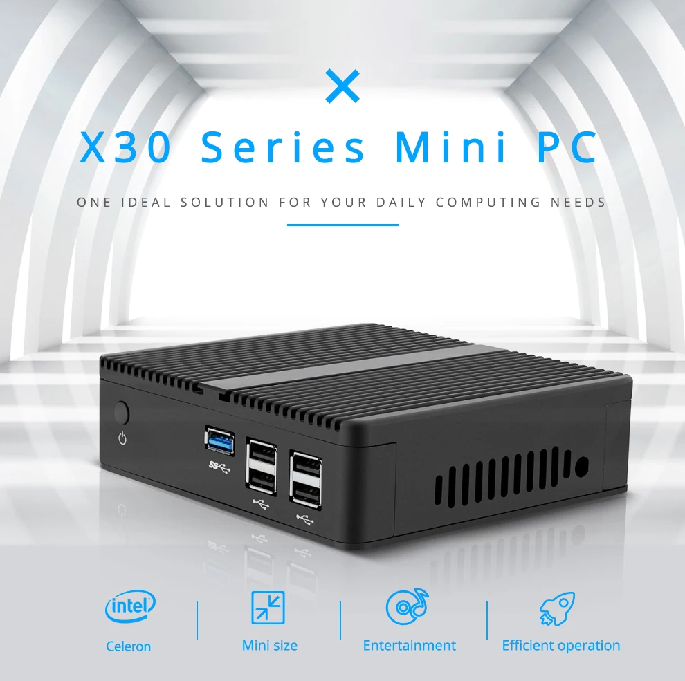 OLOEY мини-ПК без вентилятора Intel Celeron N2930 Windows 10 4 Гб ram 120 ГБ SSD 300 Мбит/с WiFi Gigabit Ethernet HDMI VGA 5* USB HTPC