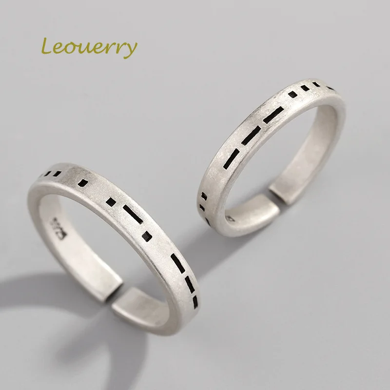 Leouerry * Морс код Love You Forever 925 пробы серебро простой матовая текстура обручальное