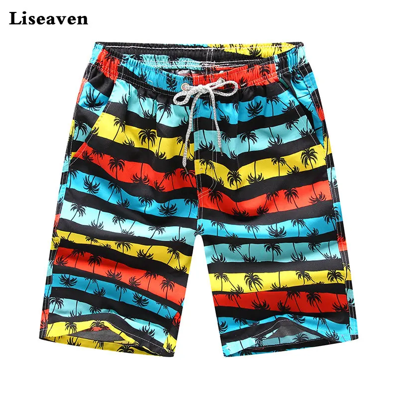 

Мужские быстросохнущие пляжные шорты Liseaven, летние пляжные шорты с принтом, Прямая поставка