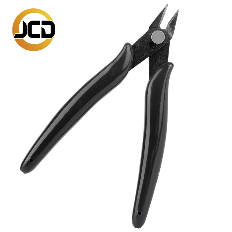 JCD Electrical Wire Cable Cutters Cutting Side Snips Flush Pliers Nipper Anti-slip Rubber Mini Diagonal black Pliers Hand Tools