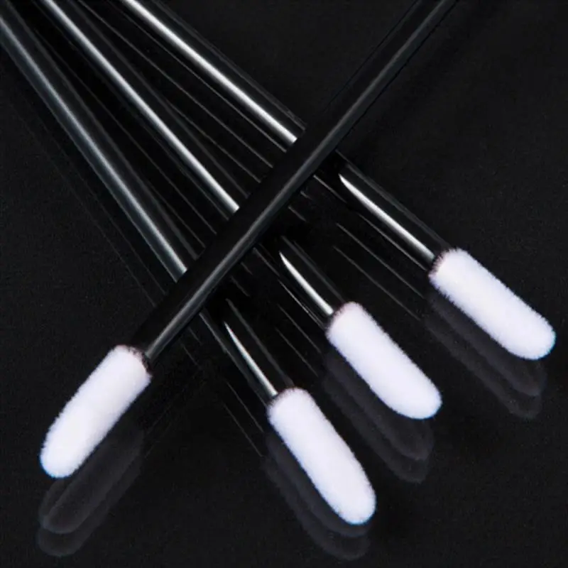 50 pcs/Set Disposable Lip Stick Portable Gloss Wands Applicator Lipstick Brushes Makeup Cosmetic Tools Wholesale Black White | Красота и
