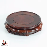 red rosewood carving handicraft annatto circular base of real wood of buddha stone are recommended vase furnishing articles