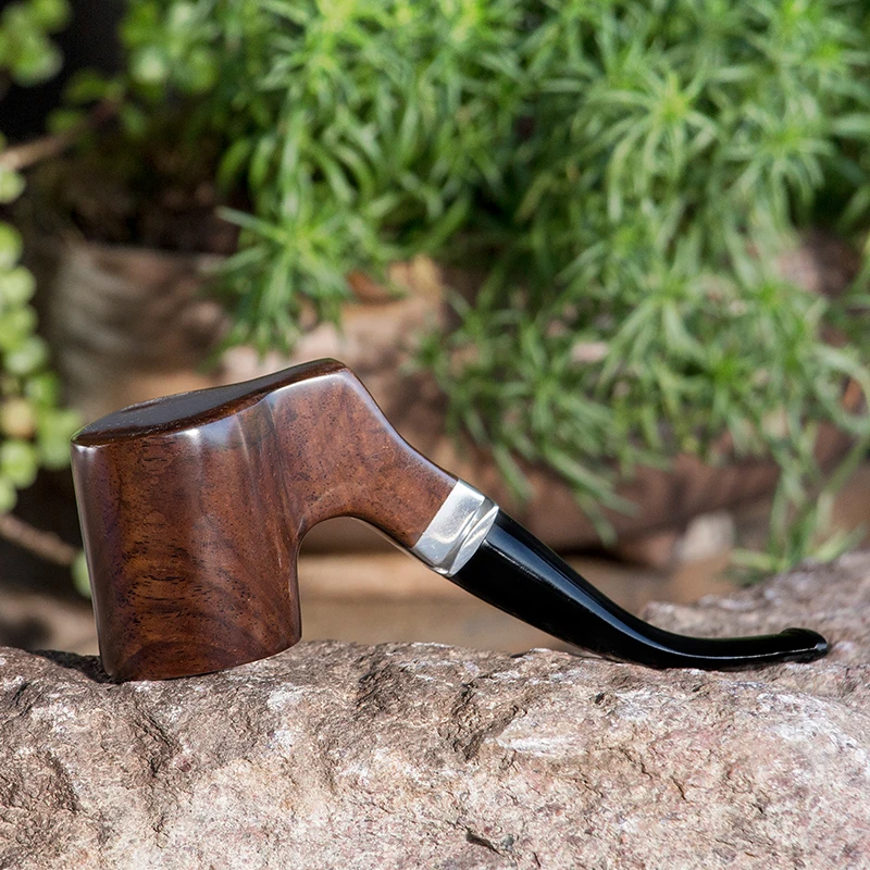 Top Grade Ebony Wood Pipe with 9mm Filter, Smoking Tobacco Pipe - Free Tools Gift Set, Flat Bottom Wooden Pipe, Smoking Pipe image 4