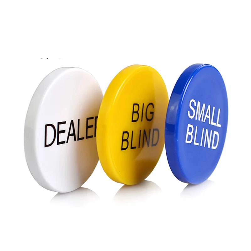 

3 Pcs/Set Poker Chips High Quality Gamling Banker Chips Pocker Game 5*5cm Big Small Blind Dealer