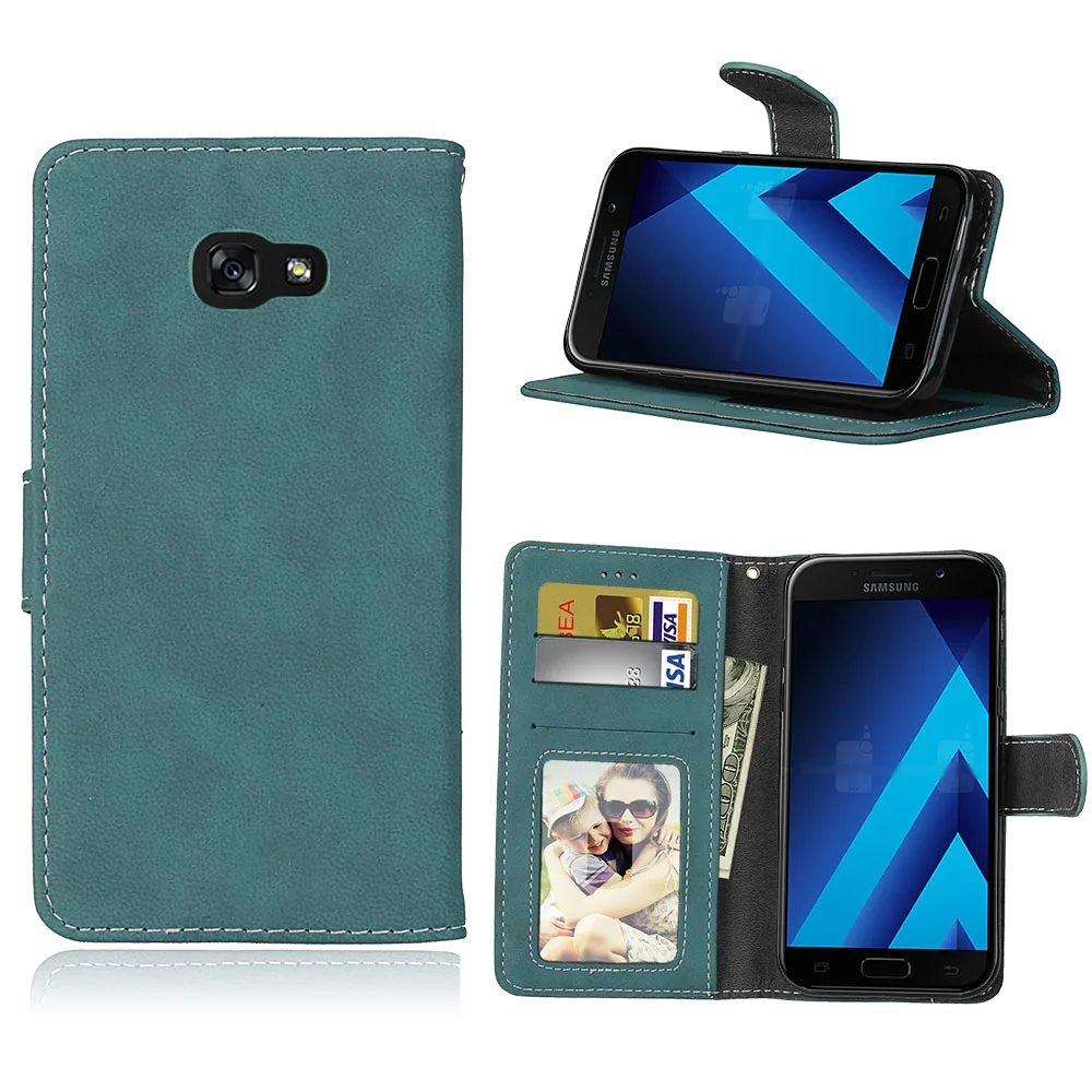 Blue Для samsung Galaxy A5 чехол A520 чехол Роскошный флип из искусственной кожи Fundas для samsung A 5 чехол A 520 Coque 5,2 ''чехол для телефона s - Цвет: Blue