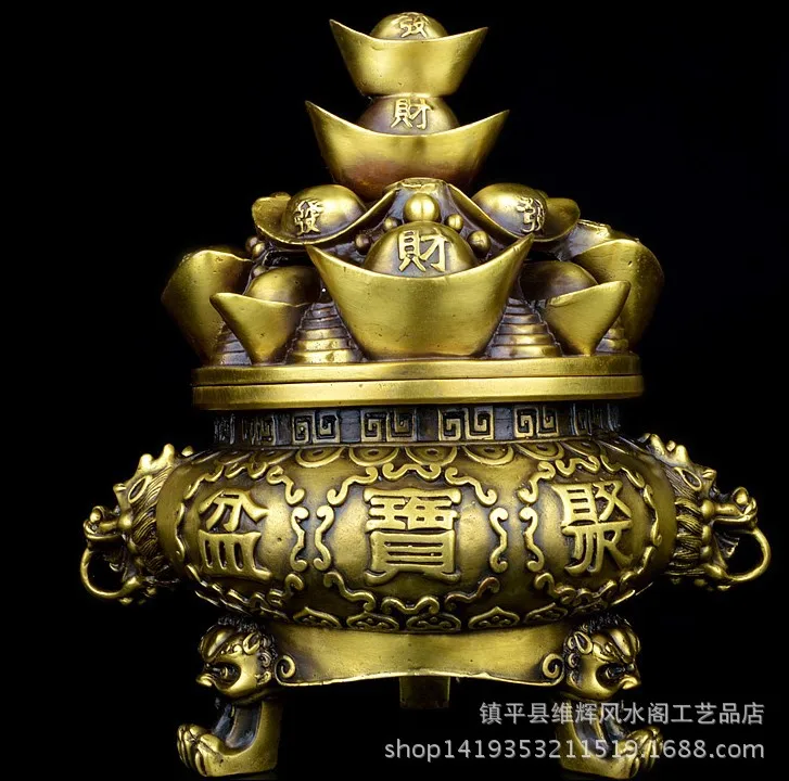 Рог изобилия медные украшения меди дым печи Домашнего Интерьера Zhaocai рог кадило