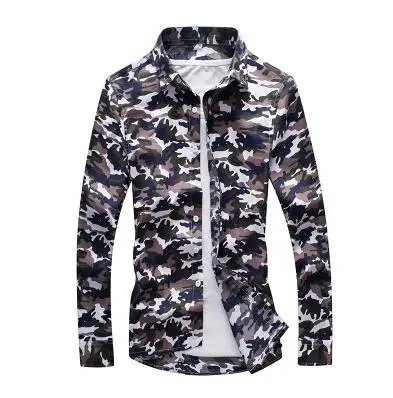 C07 army green Горячая Распродажа, Размеры: M-5XL/, Новые Модные приталенные рубашки с цветочным принтом, мужские повседневные рубашки с длинным рукавом, 19 цветов - Цвет: C07 army green