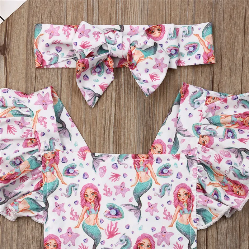 PUDCOCO/Модный комплект из 2 предметов для новорожденных малышка Русалочка