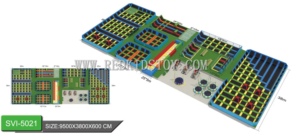 Лидер продаж 2015 коммерческий спортивный комнатный батут парк для фитнеса
