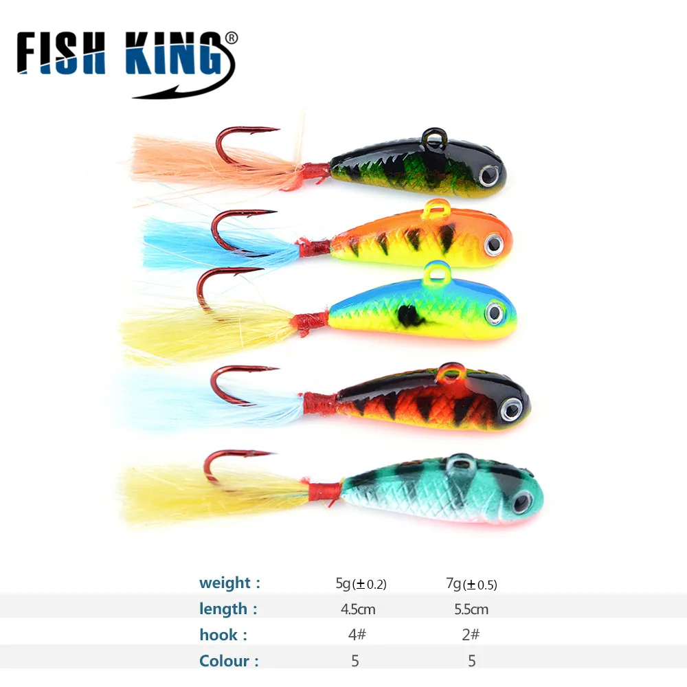 Рыболовная приманка FISH KING для подледной рыбалки 5 шт./упак. цветов жесткая зимняя