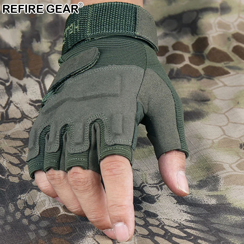 Мужские тактические перчатки Refire Gear Нескользящие без пальцев для езды на