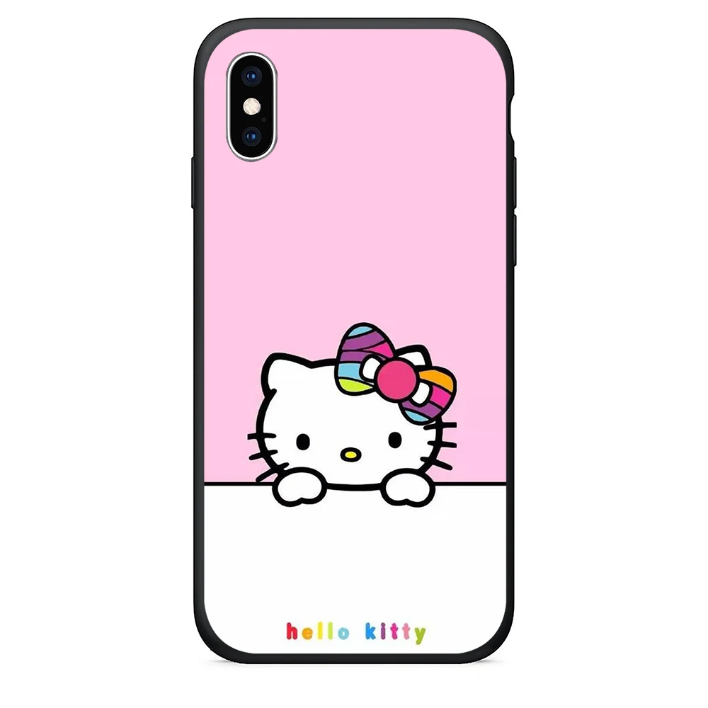 ТПУ чехол для телефона iPhone x Силиконовый Hello Kitty 8 Plus 6 6s se xr xs max 5S |