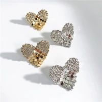 rhinestones love heart stud earrings for women solid 925 sterling silver needle stud earrings jewelry