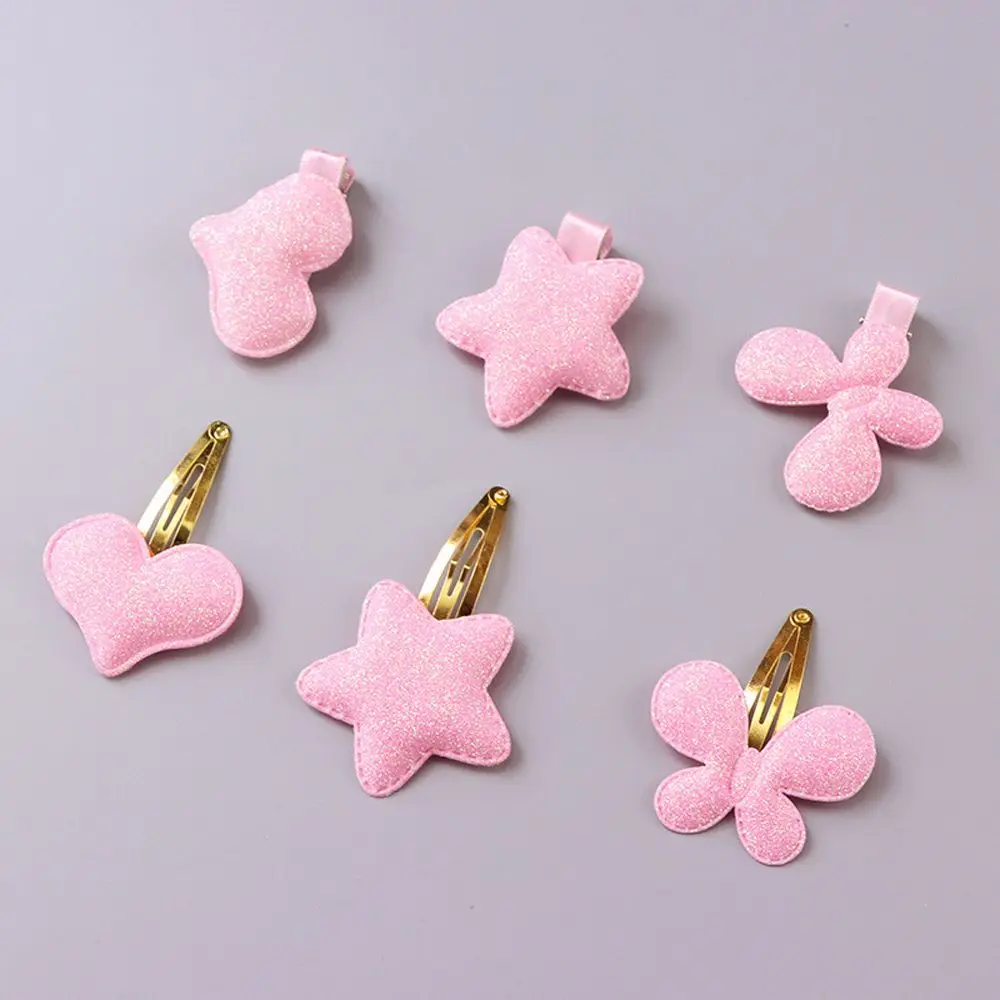 5 шт. Детские блестящие заколки для волос со звездой/сердцем/бабочкой| |