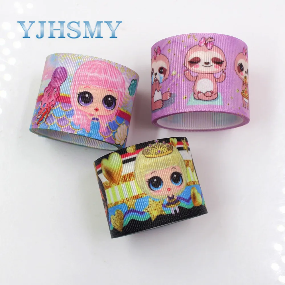YJHSMY G 181029 1496 10 ярдов 38 мм мультфильм термопечать grosgrain ленты Подарочная упаковка DIY