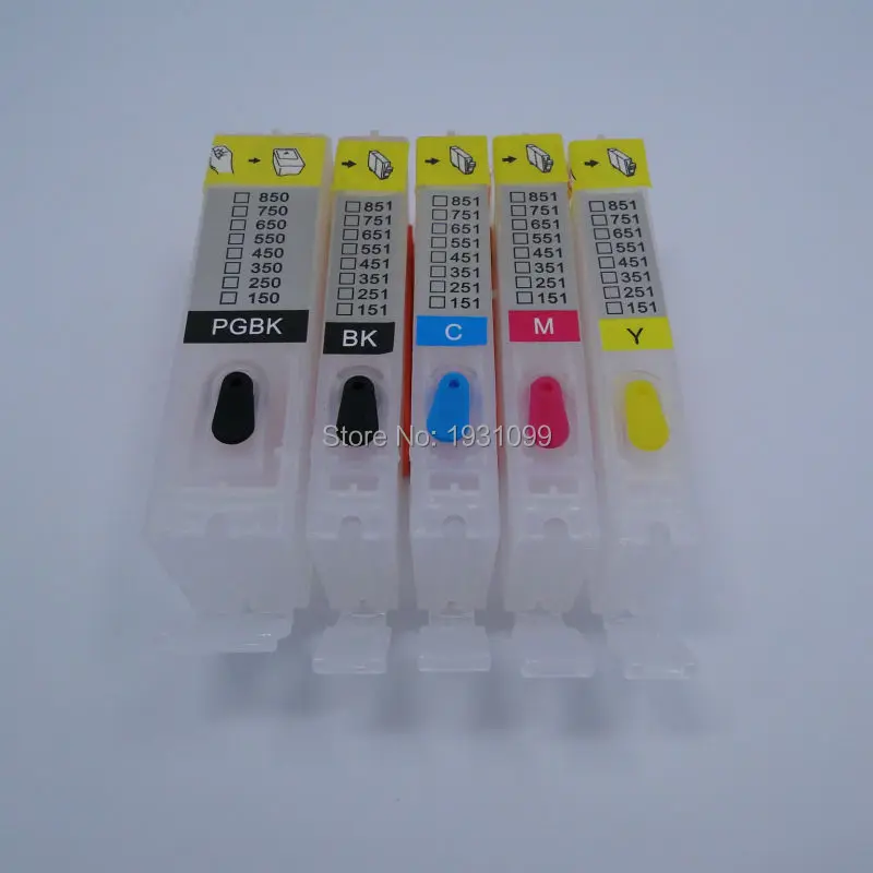 YOTAT 5 шт. многоразового PGI 750 CLI 751 чернильный картридж PGI750 CLI751 для Canon PIXMA MG5470 MG6370 IP7270
